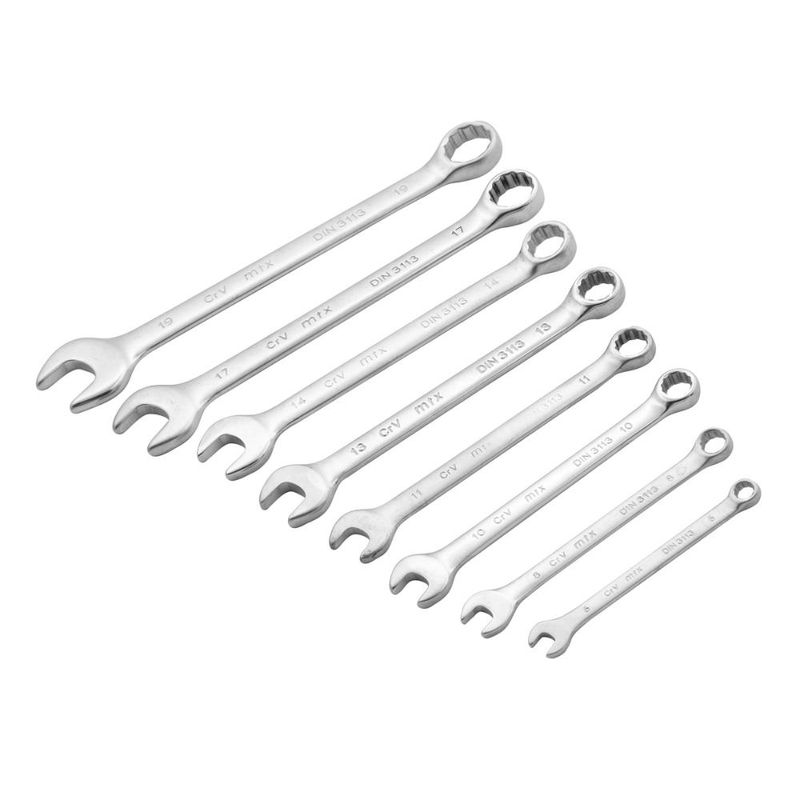 Jogo de chave combinada crv 6-19mm 8 peças aço crv 45 hrc mtx 154089