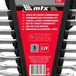 Jogo de chave combinada crv 6-19mm 8 peças aço crv 45 hrc mtx 154089