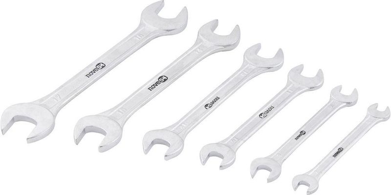 Jogo chave fixa 6-17mm aço carbono com 6 peças estojo plásti