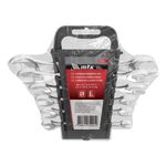 Jogo de chave fixa crv 6-17mm 6pçs aço crv 45 hrc mtx 152319 com suporte