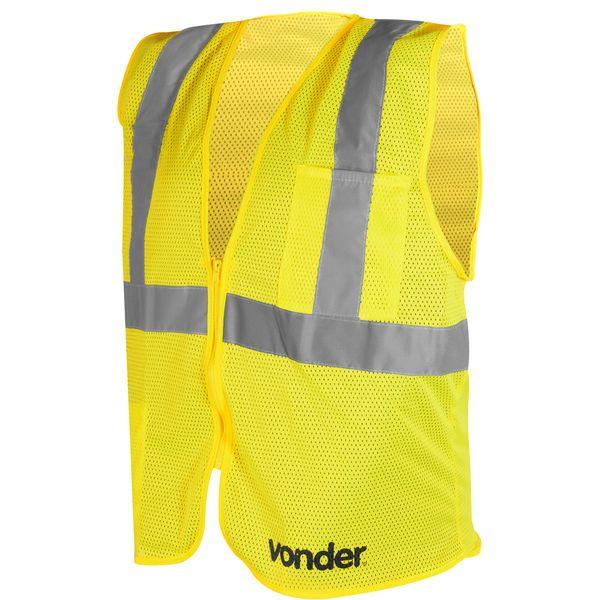 Colete refletivo bolso amarelo ziper cv104 vonder