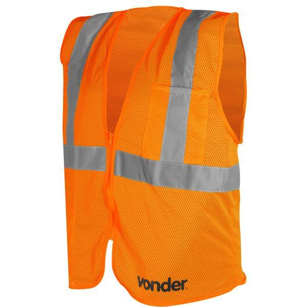 Colete refletivo bolso laranja ziper cv105 vonder