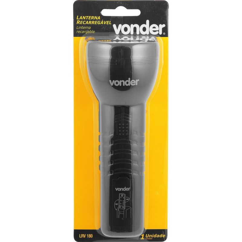 Lanterna recarregável c/ 1 led + 6 leds biv lrv 180 vonder