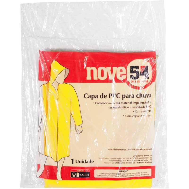 Capa para chuva de pvc com forro g amarela nove54
