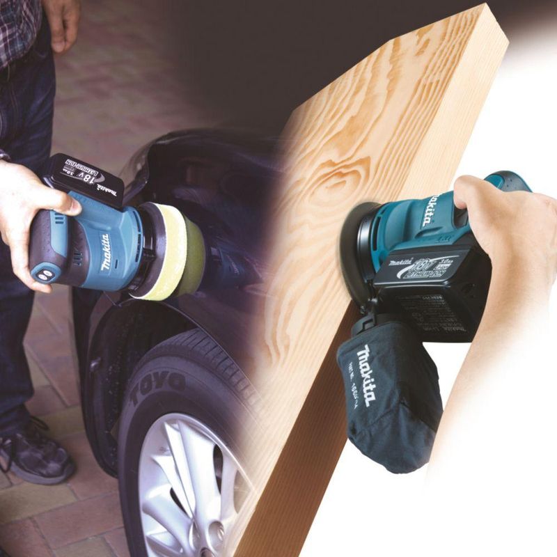 Lixadeira roto orbital bateria 18v 11000 oscilações por minuto adaptável a coletor  dbo180z makita