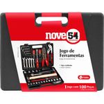 Jogo de ferramentas com 100 peças aço carbono kf100 nove54