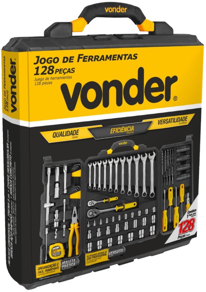 Jogo de ferramentas com 128 peças embalagem fechada vonder