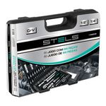 Jogo ferramentas stels 94 peças 1/4'' e 1/2'' aço crv