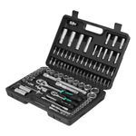 Jogo ferramentas stels 94 peças 1/4'' e 1/2'' aço crv
