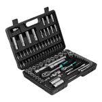 Jogo ferramentas stels 94 peças 1/4'' e 1/2'' aço crv