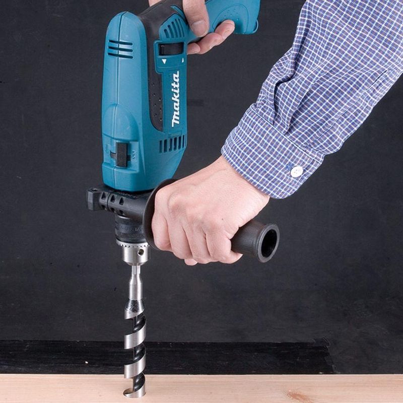 Furadeira de impacto 760w 1/2'' com punho lateral kit de brocas maleta hp1640kx1 220v makita