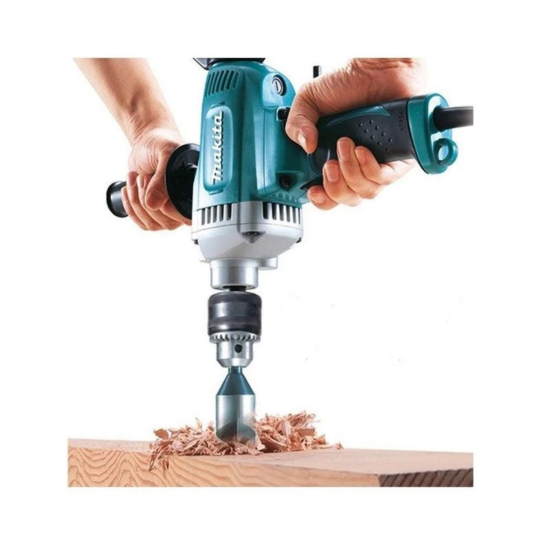 Furadeira elétrica industrial encaixe 1/2'' 750w com punho chave do mandril m6201b 220v makita