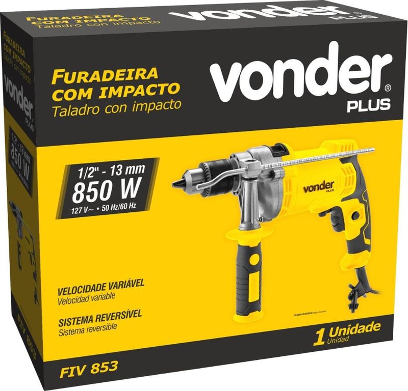 Furadeira impacto 1/2" fiv853 127v vonder