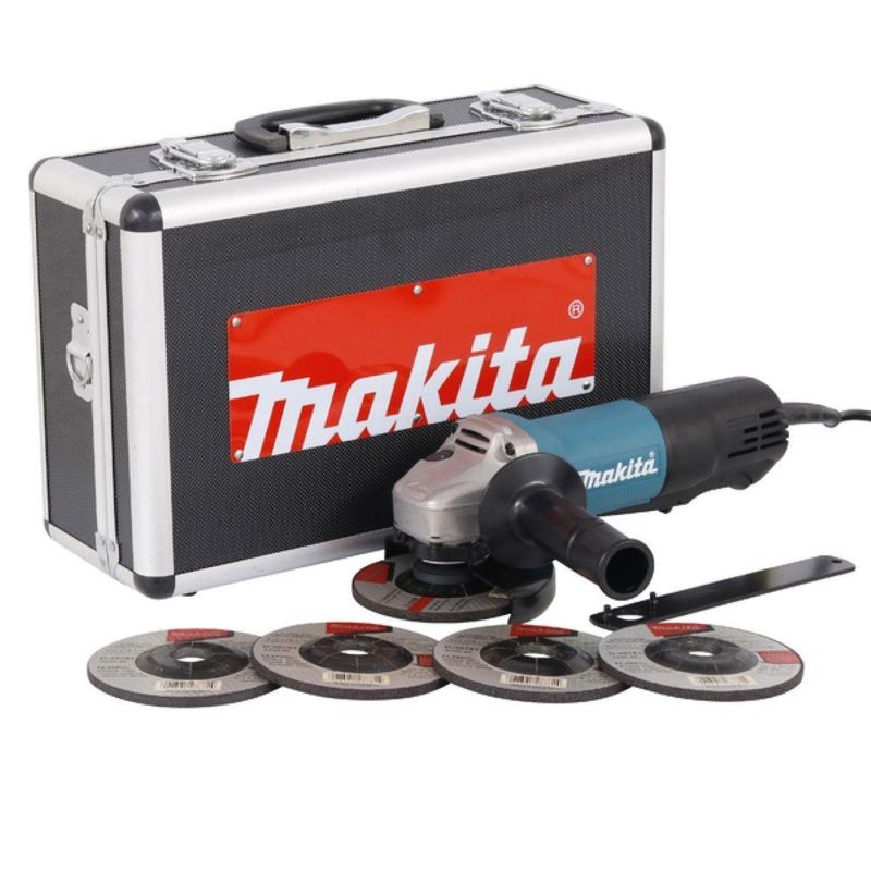 Esmerilhadeira angular 115mm industrial 840w chave punho 5 discos maleta 9557hpgx2 127v makita