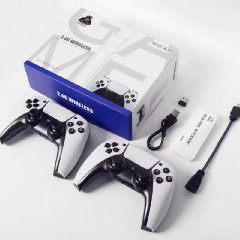 Game Stick M15 Pro 4k Mais De 30000 Jogos 2 Controles Sem Fio Original