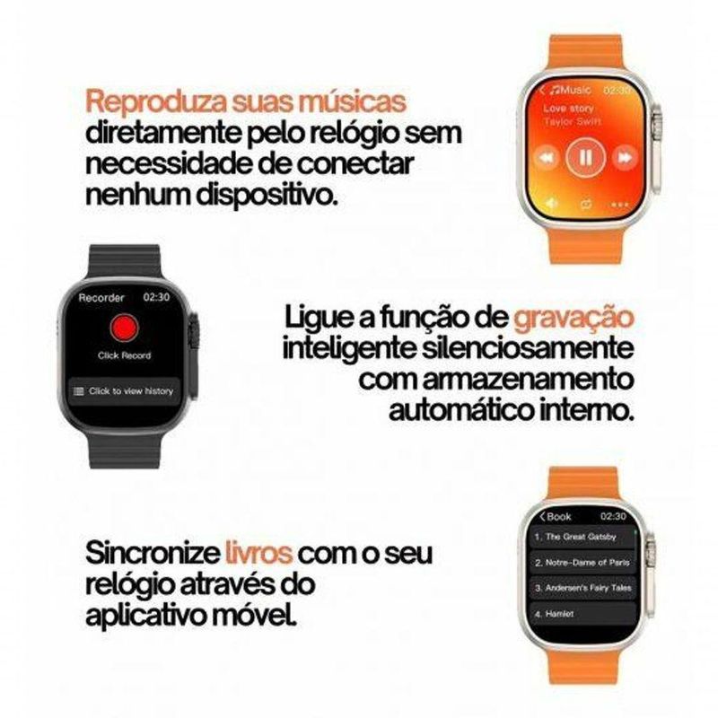 Smartwatch Shopmix S10 Pro Serie 10 47mm com Monitor de Sono e Pressão Arterial