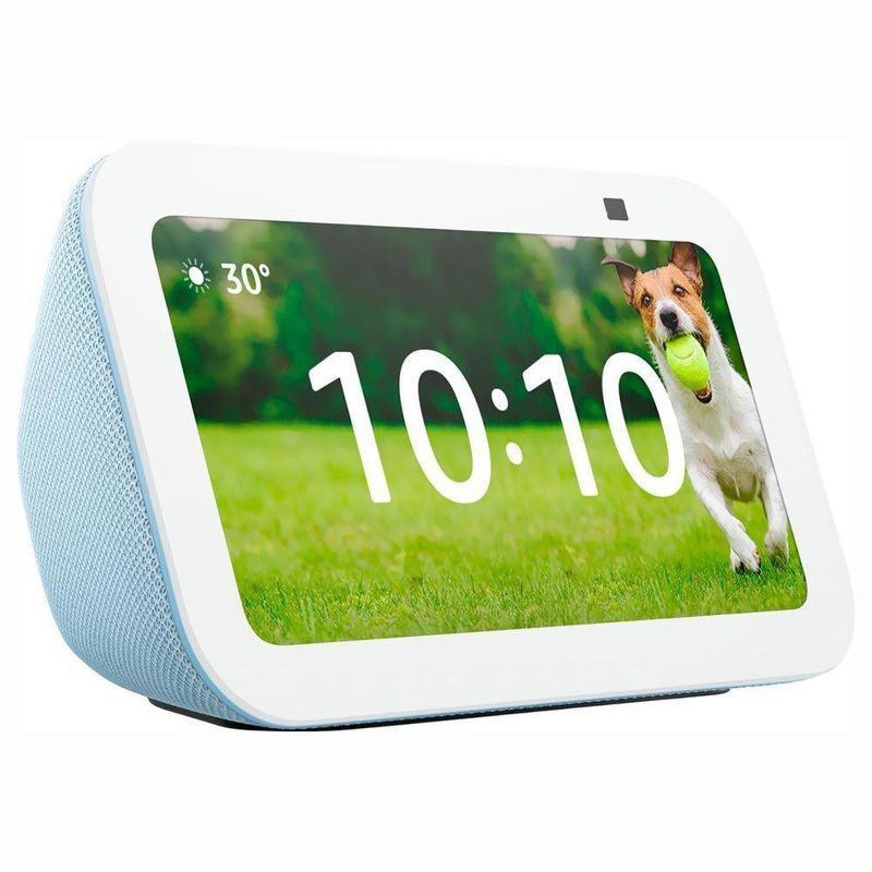 Caixa de Som Amazon Echo Show 5 3a Geração com Tela 5,5 Alexa Bluetooth Azul e Branco