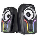 Caixa de Som Evus AS-225D Color Wave 6W RMS com Iluminação RGB USB e Plug P2 3,5mm