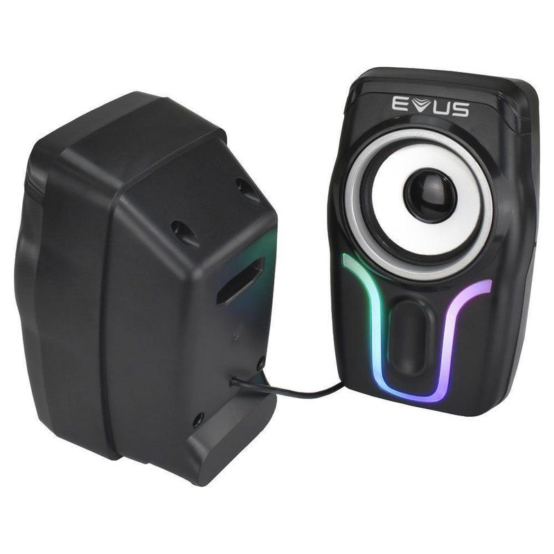 Caixa de Som Evus AS-225D Color Wave 6W RMS com Iluminação RGB USB e Plug P2 3,5mm