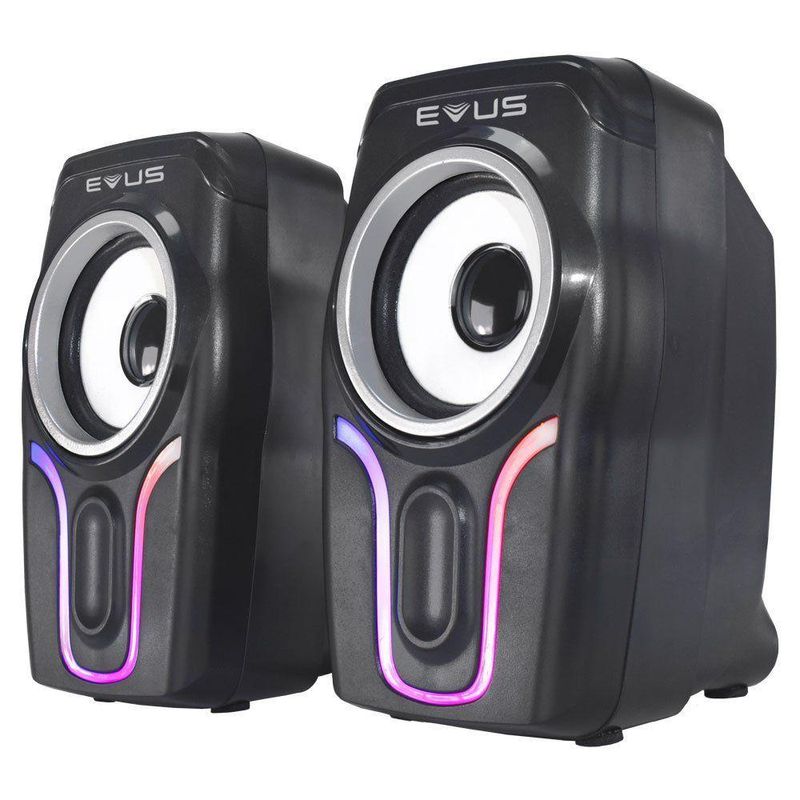 Caixa de Som Evus AS-225D Color Wave 6W RMS com Iluminação RGB USB e Plug P2 3,5mm