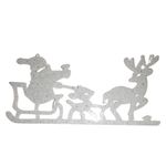 Enfeite de Parede Papai Noel Rena com Trenó Iluminação com Leds Coloridos Uso Interno e Externo
