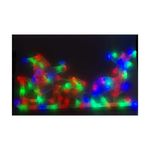 Enfeite de Parede Papai Noel Rena com Trenó Iluminação com Leds Coloridos Uso Interno e Externo