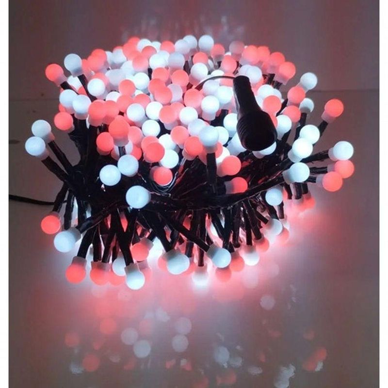 Festão de LED 400 Leds Bolinhas Pisca com Memória Branco e Vermelho 3M 6W