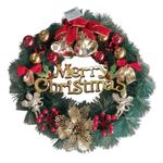 Guirlanda Merry Christmas Global E72081 com Sino Enfeite Decorativo Nevado Branco Plástico e Metal
