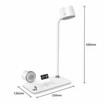 Luminária de Mesa Utimix 4 em 1 com Caixa de Som Bluetooth Relógio Despertador LED Ajustável Branco