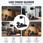 Luminária de Mesa Utimix 4 em 1 Led Ajustável com Caixa de Som Bluetooth Relógio Despertador Branco