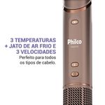 Secador de Cabelo PSDE17A 1600W Tecnologia Iônica 3 Temperaturas Philco 110V