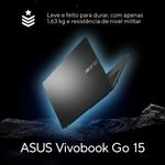 Notebook asus vivobook go 15 amd athlon 4gb ram 128gb ssd tela 156” w11 - e1504fa-bq5312ws