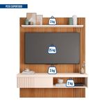 Conjunto Sala de Estar Moon Painel 55" 150CM MDF MDP Off White Caemmun Móveis