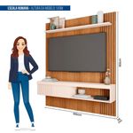 Conjunto Sala de Estar Moon Painel 55" 150CM MDF MDP Off White Caemmun Móveis