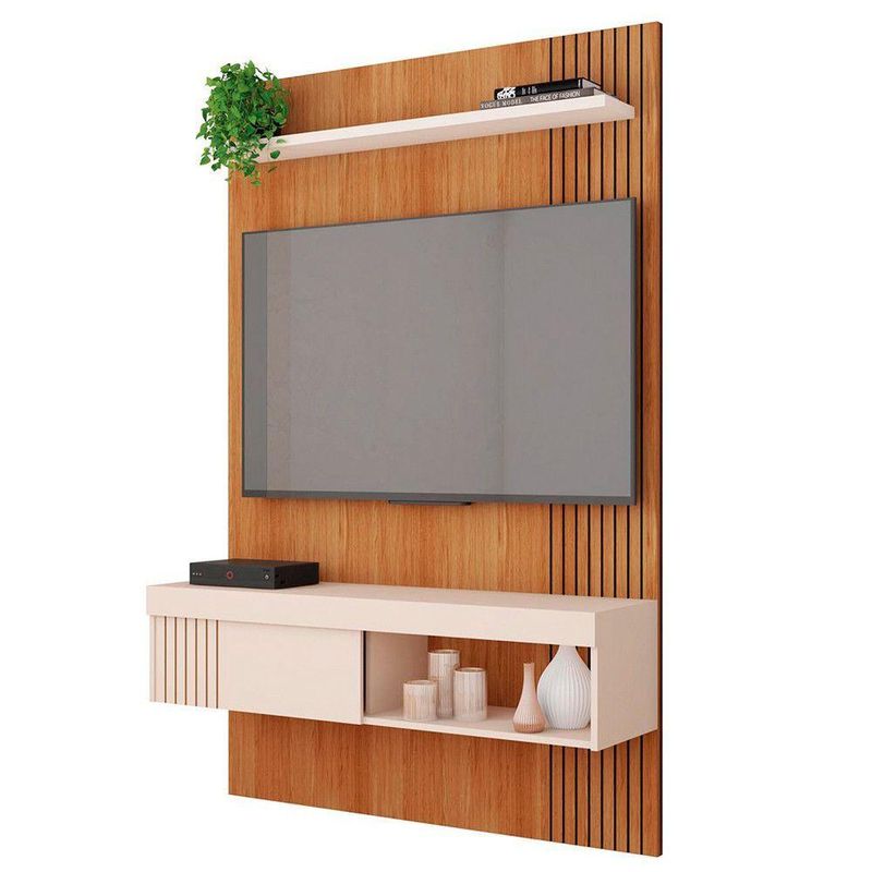Painel para TV Jade 12 45" 119,5CM MDF-MDP Off White Caemmun Móveis