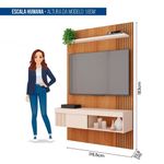 Painel para TV Jade 12 45" 119,5CM MDF-MDP Off White Caemmun Móveis