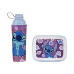 Kit garrafa e pote infantis stitch lilás