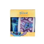 Kit garrafa e pote infantis stitch lilás